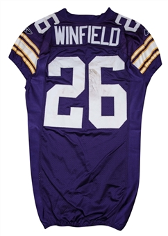 2009 Antoine Winfield Game Used Minnesota Vikings Home Jersey Photo Matched To 10/5/2009 (Vikings COA)